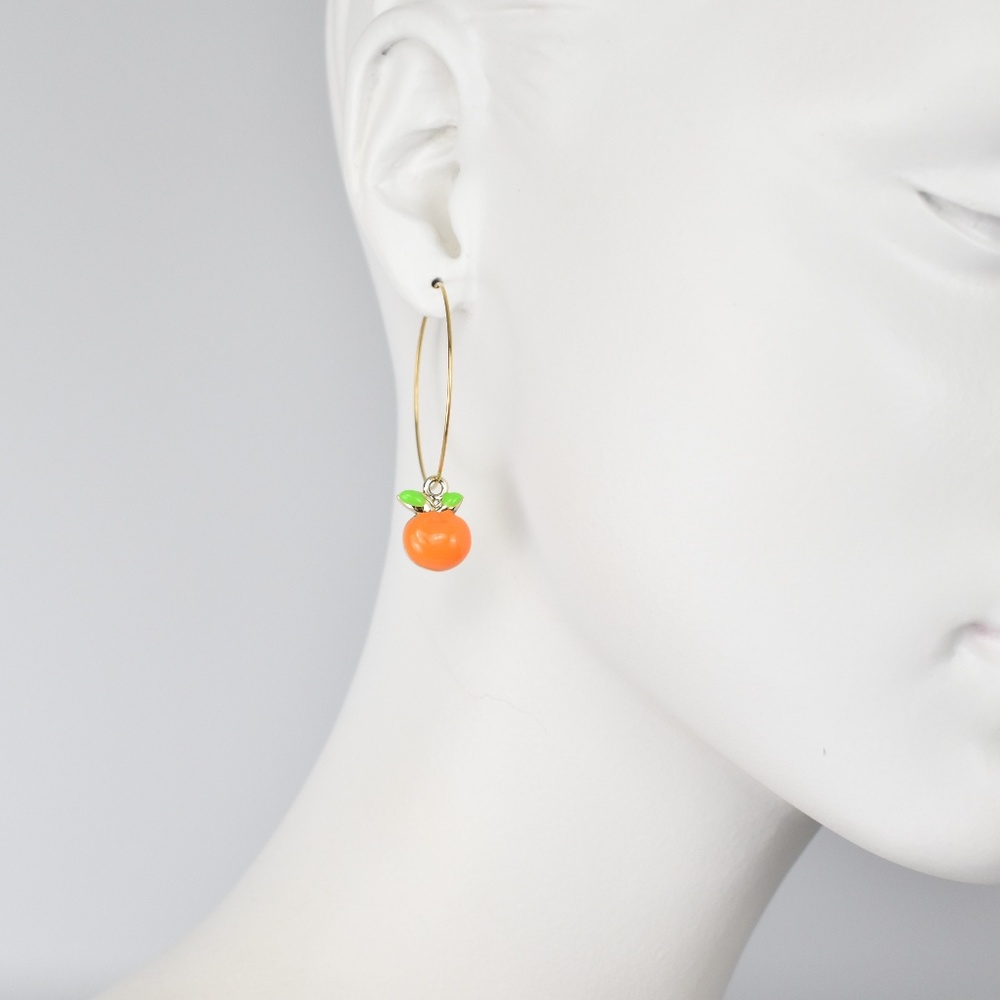 Tiny Tangerine Hoop Earrings